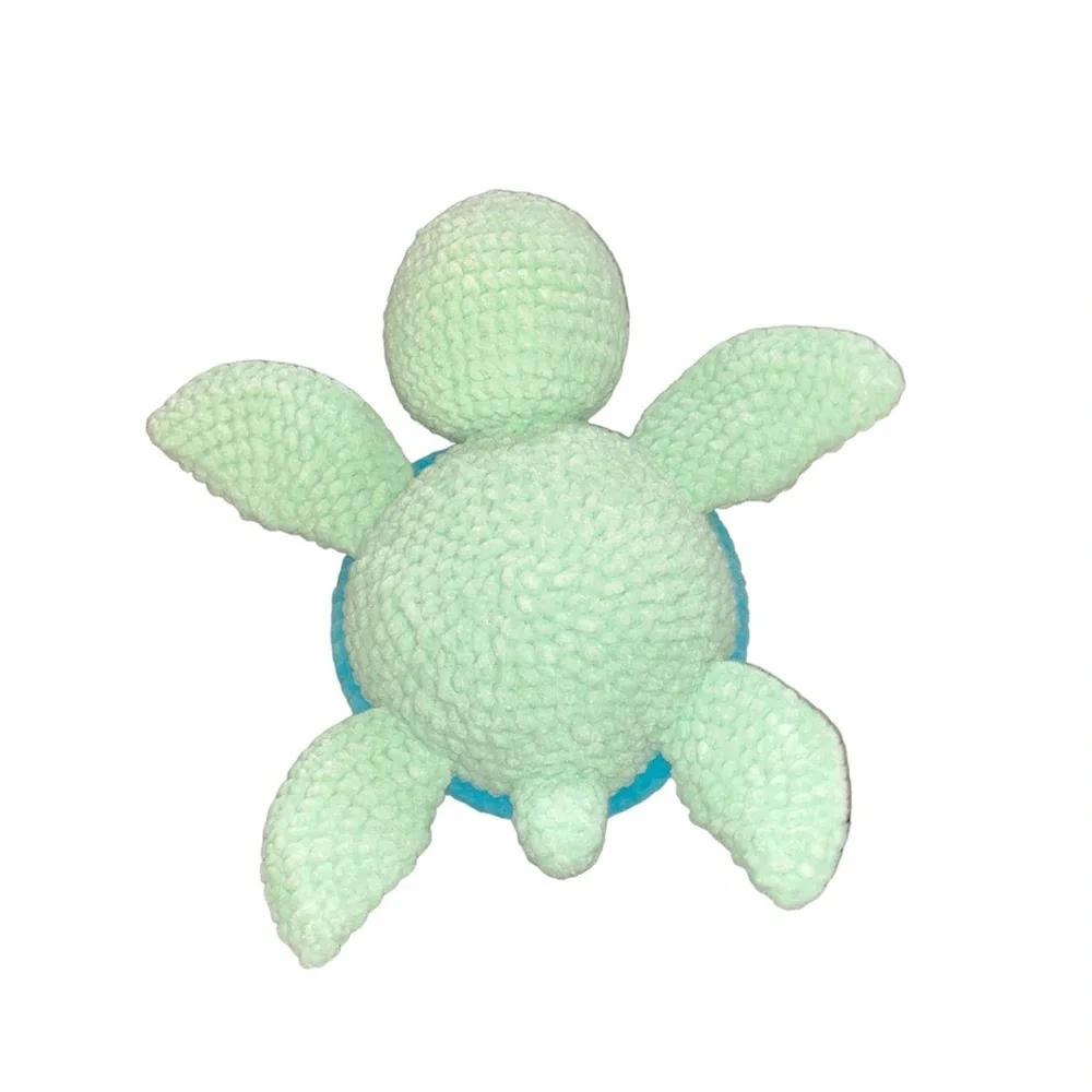 Large Crochet Blue Sea Turtle Plushie Amigurumi